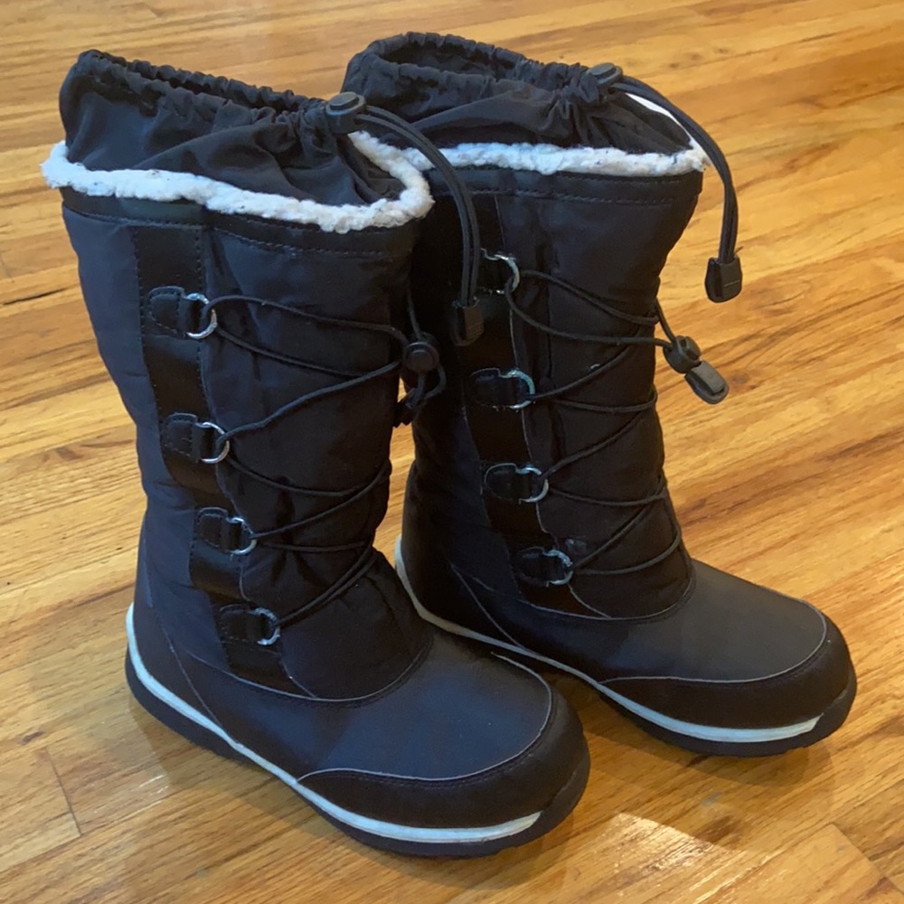 Lands End Girls Insulated Winter Snow Boots Sz 3